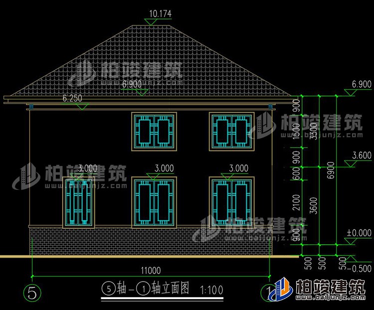 背立面图