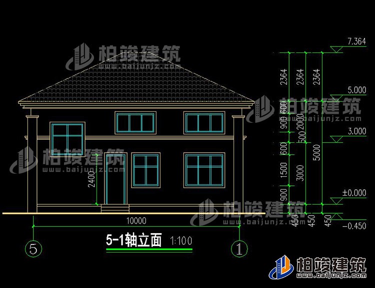 背立面图