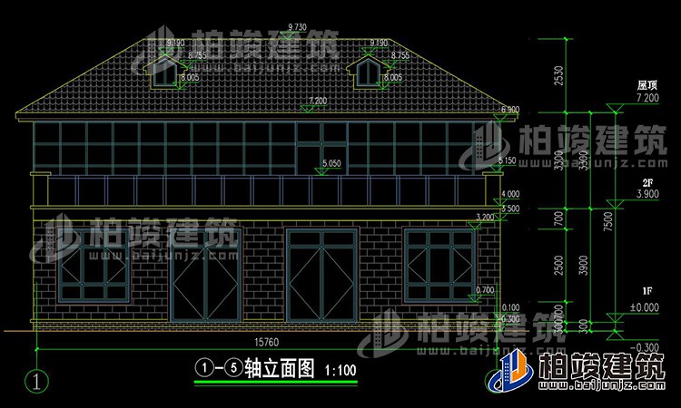 农村二层带商铺住宅图 15X16米BZ2591-简欧风格