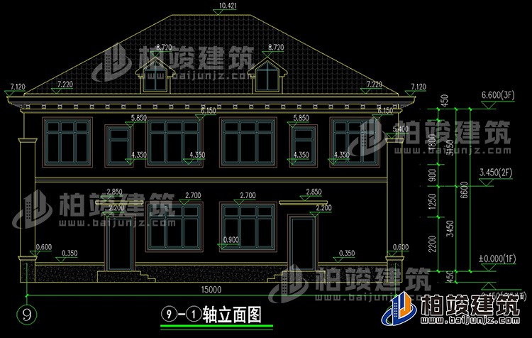 背立面图